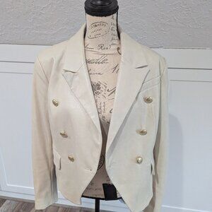 7 For Mankind Cream Gold Button Jacket